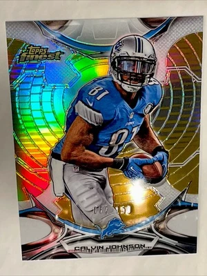 2015 CALVIN JOHNSON TOPPS FINEST GOLD REFRACTOR #/150 INSERT SP  LIONS 🦁 HOF !! - Image 1 of 4