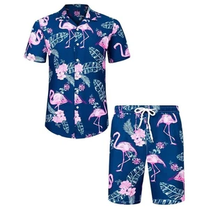 Conjunto de Camisa y Pantalones Cortos Hawaianos Para Hombre Calce Regular Manga Corta Informal Funky 4XL - Imagen 1 de 6