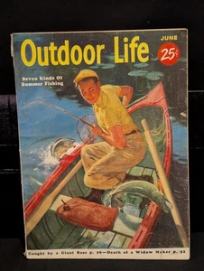 June 1955 Outdoor Life Magazine Seven Kinds Of Summer Fishing - Picture 1 of 2