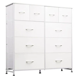 White Dresser for Bedroom with 10 Drawers, Tall Chest of Drawers for Bedroom,... - Picture 1 of 9