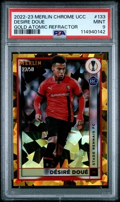 2022-23 TOPPS MERLIN CHROME UEFA CLUB COMPETITIONS #133 DESIRE DOUE 23/50 PSA 9 - Image 1 of 2