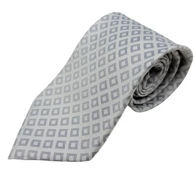 ARMANI COLLEZIONI Corbata Geométrica Gris Seda Italia Oficina Diseñador 4" x 59.5" Foto 1 de 4