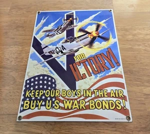 P-51 Mustang Plane Sign Ande Rooney Porcelain WWII Advertising Sign 1996 - Picture 1 of 4