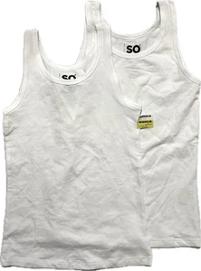 NEU kein Paket Mädchen SO Größe 8 2er Set weiß hochgeschlossen Tanktop super weich Stretch - Bild 1 von 5