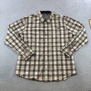 Volcom Shirt Mens 2XL Brown Plaid Button Down Long Sleeve Casual Skate Style - Picture 1 of 15