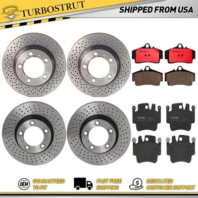 Kit de pastillas de rotores de freno delanteros traseros Brembo para Porsche Boxster Porsche 2000-2004 Foto 1 de 4