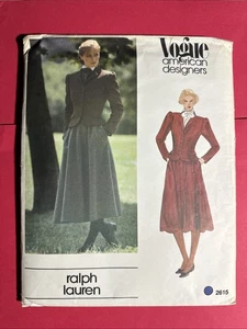 Vogue 2615 American Designers Ralph Lauren Größe 6 Jacke Rock UNGESCHNITTEN - Bild 1 von 2