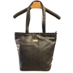 Damen Geldbörse St. John Leder Rüschenkante Schultertasche gold Teller Logo - Bild 1 von 7