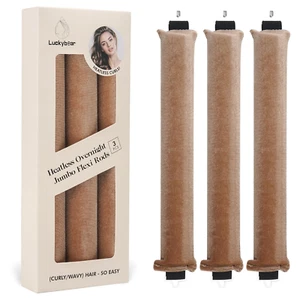 Overnight Heatless Hair Curler Blowout Rods Jumbo, Heatless Curls Satin Jumbo Fl - Picture 1 of 12