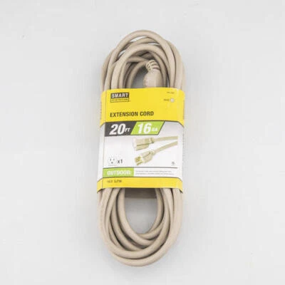 20 ft. 16/3 Light-Duty Beige Indoor Outdoor Extension Cord - Image 1 of 3