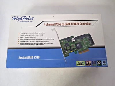 HighPoint RocketRAID Model 2310 4 channel PCI-e to SATA II Raid Controller Card - Image 1 of 4