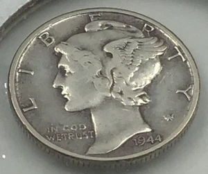 Moneda de diez centavos Mercury 1944 BU de plata - Imagen 1 de 2