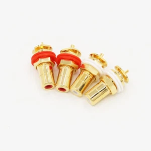 4PCS Rca Socket brass Gold Plated RCA Socket HIFI RCA Socket RCA JACK Adapter - Picture 1 of 7