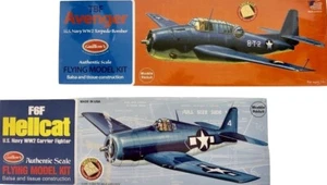 Par de aviones Guillow Balsa madera modelo volador Segunda Guerra Mundial basados en portaaviones SMU-503-509 - Imagen 1 de 7