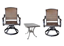 3pc bistro patio set 2 Santa Clara swivel rockers outdoor Nassau end table