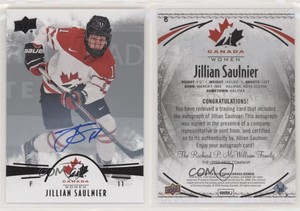 2016 Upper Deck Team Canada Juniors Women's Black Jillian Saulnier #6 Auto