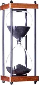 Temporizador de reloj de arena grande 15 minutos, cristal de arena de madera, negro - Imagen 1 de 6
