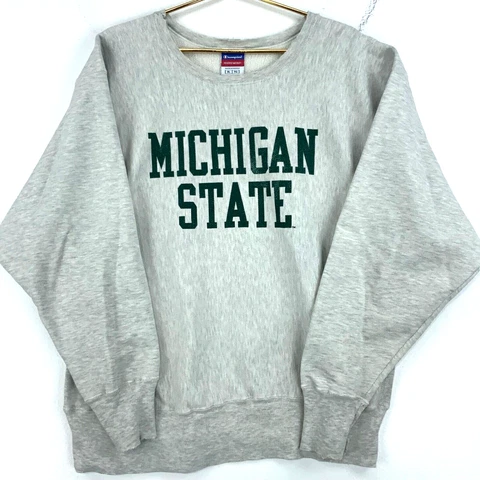 Vintage Michigan State Champion Reverse Weave Sweatshirt XL Gray Ncaa Distressed Cover