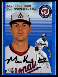 2023 Topps Chrome Plat Anniv #305 MacKenzie Gore Blue Prism Refractor Nationals - Imagen 1 de 2