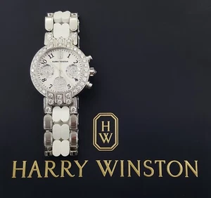 Harry Winston Premier Chronograph 32mm Diamond Watch 18k W Gold 3.35 ct Rtl $74k - Picture 1 of 10