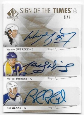 16/17 SP AUTHENTIC SIGN TIMES 6 AUTO Gretzky/Dionne/Blake/Kurri/Robitaille #5/6 - Image 1 of 4