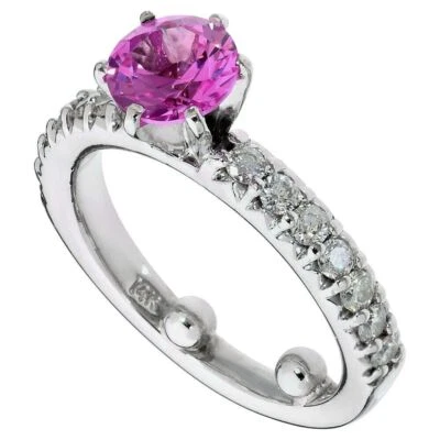 14K White Gold Diamond Ring Fancy Engagement Ring Gift – 1.00 ctw, Size 6.75 - Image 1 of 4