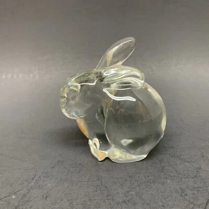VTG Fenton Art Glass Rabbit Clear Bunny Paperweight Figurine 3.25” Collectible - Picture 1 of 7