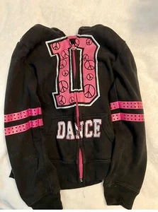 So Favorite Zip Hoodie Girls Tops Black Dance Size M 8 - Picture 1 of 3