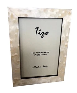 Tizo Handcrafted Wood Photo Frame 5 X 7 Made In Italy. Narrow Burl Pattern - Picture 1 of 7