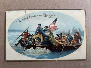 Vintage POSTCARD 1910 Who Helped Make Us Free? WASHINGTON Embossed Germany - Picture 1 of 2