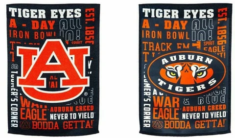 Auburn Tigers Garden Flag Premium Fan Rules Design 2-Sided Banner University Cover