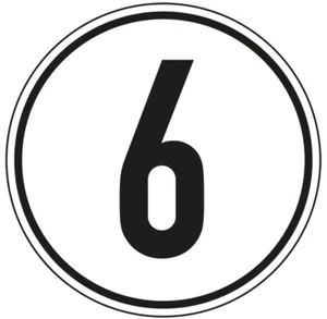 Aufkleber Geschwindigkeits-Schild "6 km/h" Folie gemäß StVZO § 58 | Ø5-30cm - Bild 1 von 1