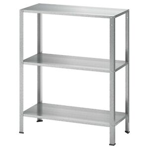 IKEA HYLLIS Shelving unit, in/outdoor, 60x27x74 cm Steel Silver .