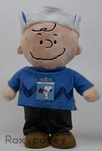 Cappello e camicia Christmas Peanuts 21 in alto Charlie marrone blu portico Greeter nuovo con etichette - Foto 1 di 2