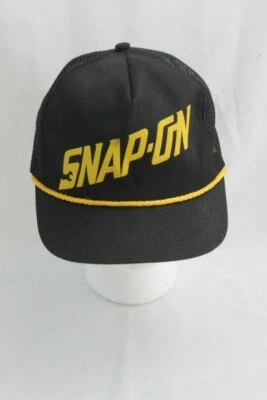 Vintage Snap-On Tools Truckers Mesh Cap Snap Back Hat K Brand USA Black Gold - Image 1 of 4