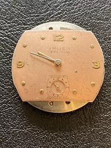 Vintage Gruen Watch Movement Part Only Salmon Dial Non Running - Bild 1 von 8