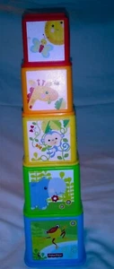 Fisher Price stackable squares-5 colorful toddler educational stackables - Picture 1 of 11