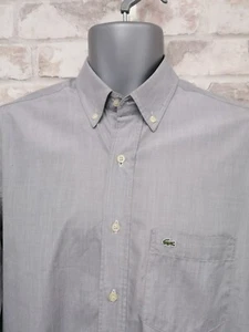  LACOSTE - Long Sleeve - Grey SHIRT - SIZE  LARGE (40") -  Embroidered Logo.  - Picture 1 of 14