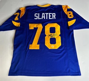 Jackie Slater Signed Rams Custom Jersey 'HOF 01' PSA AM33510 - Picture 1 of 4