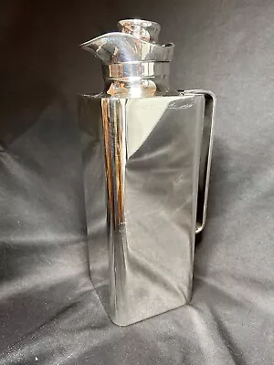 Cassetti Modernist Silver Carafe Thermos Hand Made Glass Lined Mid 20th C - Image 1 of 4