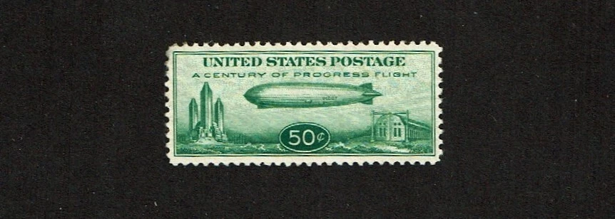 1933 U.S CLASSIC AIRMAIL 50c "Baby Zepp" Century of Progress Sc#C18 M/H/OG ** - Image 1 of 1