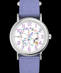 Timex Weekender X Peanuts Snoopy In Bloom 38mm Fabric Strap Indiglo Womens Watch - Picture 1 of 6