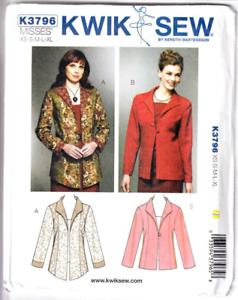 Kwik Sew Sewing Pattern 3796 Jacket Blazer XS-XL Edge To Edge Ladies Shaped