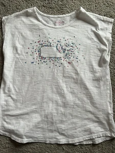 Vineyard Vines Mädchen T-Shirt XL-16 ärmellos weiß bunt Glitzer Baumwolle - Bild 1 von 6