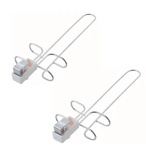 Set of 2 Adjustable Hanging Under Cabinet Wine Glass Holder Rack (No Drilling) - Picture 1 of 6