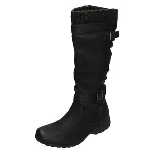 Ladies Spot On! 'F4445' Synthetic Casual Long Boots - Picture 1 of 18