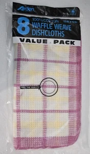 Arden Dishcloths Waffle Weave Pink & White Vintage - Picture 1 of 4