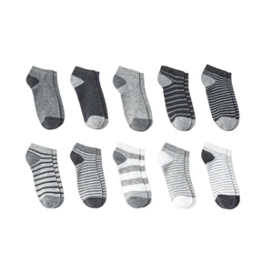 Boys' 10pk Lightweight No Show Socks - Cat & Jack Black/White Size M - Picture 1 of 2
