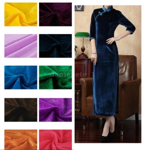 Velvet Fabric Pleuche Cloth Dress Cheongsam Curtain Craft Upholstery DIY Decor - Picture 1 of 52