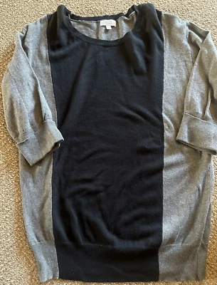 Suéter túnica mujer JOSEPH A. gris/negro bloques de color manga 3/4 talla L Foto 1 de 2